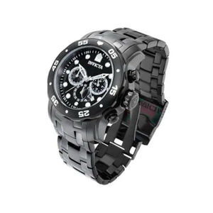 Invicta Pro Diver 0076 Chronograph Watch•Stainless Steel Ion Plated Black•New